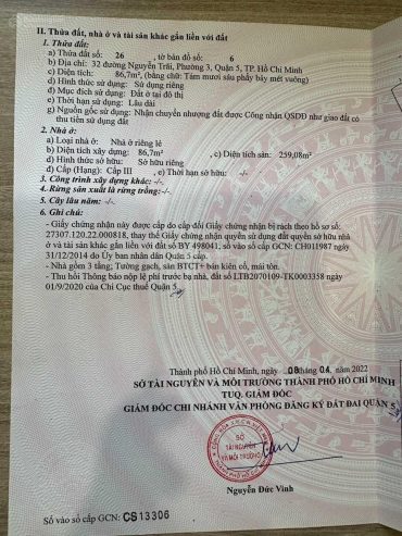 Bán nhà mặt tiền 32 Nguyễn Trãi, Phường 3, Quận 5