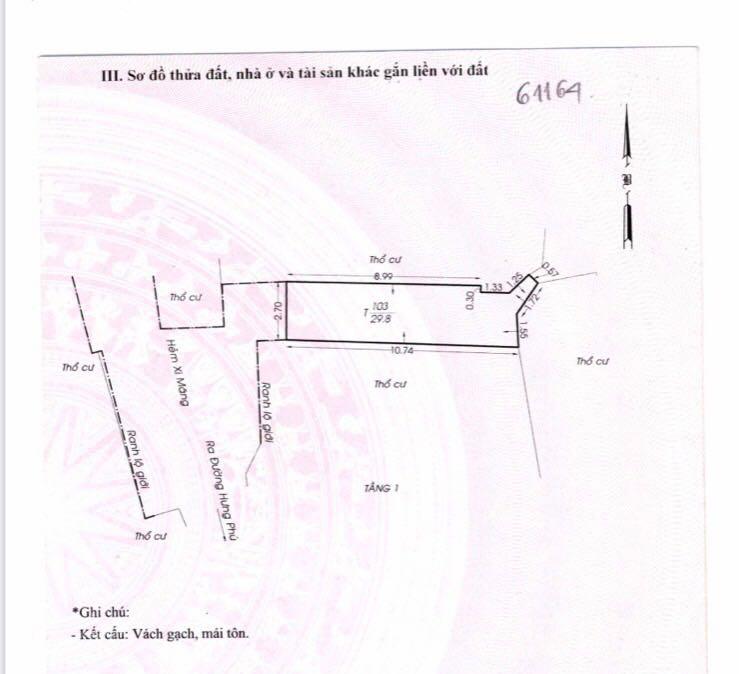 Nhà 2 MT hẻm sau căn MT Hưng Phú P9 – 3 tỷ 6