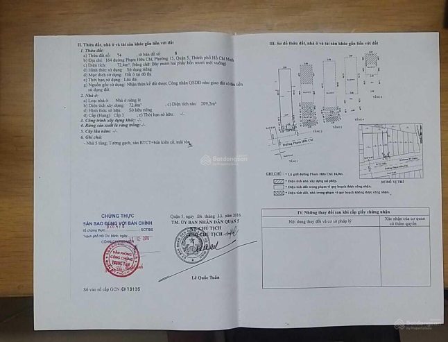 Nhà bán 24,5 tỷ – hàng F0 một đời chủ 164 Phạm Hữu Chí, P15, Q5 – 4×18 – 1 trệt + 4 lầu