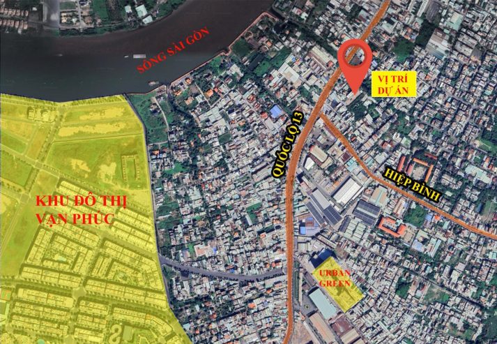 Bán đất 2 mặt tiền 1 sẹc QL13 vào chỉ 30m, đường ô tô sổ sẵn, xây dựng tự do đối diện KDT Vạn Phúc