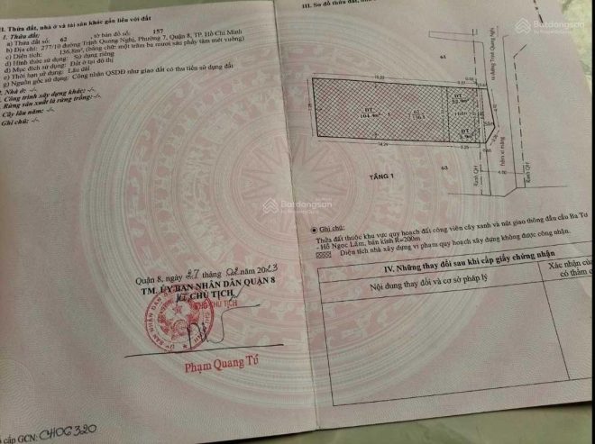Bán nhà riêng chính chủ 7×20 tạ Ba tơ q8