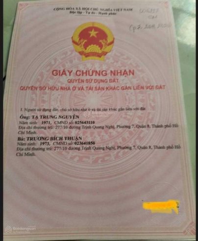 Bán nhà riêng chính chủ 7×20 tạ Ba tơ q8