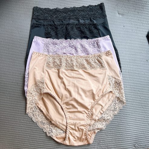 Em mới về lô quần thun lạnh cạp cao xuất Nhật xịn đét. Quần lưng cao chất thun cotton lạnh phối ren